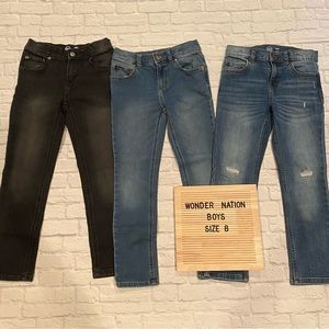 Set of 3 Boys Jeans Wonder Nation Size 8